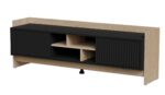 Sideboard Wooden Oak/black 150x38x50cm - Image 2