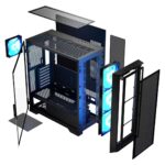 Modecom Horizon Flow Gaming Midi Tower Computer Case with Side Window and Black RGB Lighting - Image 7