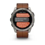 Garmin Fenix 8 Titanium 51mm Waterproof Smartwatch with Heart Rate Monitor (Sapphire, Titanium with Chestnut Leather Band) - Image 8