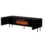 Cama LUCCA TV cabinet 180x40x59 black + black fireplace