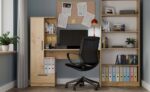 COSMO Oak Artisan Desk + Bookcase Set - Image 6
