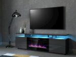 TV Stand Wooden Graphite / Glossy Graphite L40xW40xH56cm - Image 2