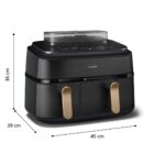 Philips Air Fryer with Double Detachable Bucket 9lt Black NA552/00 - Image 2
