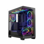Modecom Volcano Stellar ARGB 8F Gaming Midi Tower Computer Case with Side Window Black - Image 8