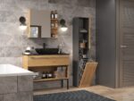 Topeshop NEL III ANT/ART bathroom storage cabinet Graphite  Oak - Image 2