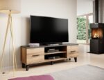 Cama TV stand LOTTA 160 2D2K wotan oak/mat black - Image 4