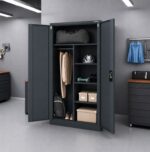 Iron Mate SATURN Metal Utility Cupboard 185x90x45 Anthracite RAL7016 - Image 5