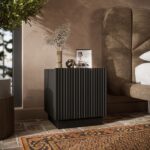 Bedside Tables Liverti Wooden Black 2 Pieces 45x42x47cm - Image 3