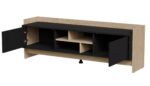 Sideboard Wooden Oak/black 150x38x50cm - Image 4