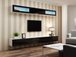 Cama Cabinet VIGO  90  glass 90/35/32 white/black gloss - Image 5