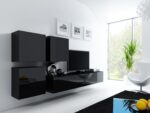 TV Stand Vigo 180 Black / Black Gloss M180xD30xH40cm - Image 4