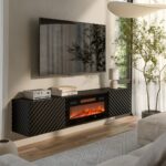 TV Stand Matte Black M183xD35xH37cm - Image 2