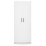 Double Door Wardrobe White 74x35x180cm - Image 3