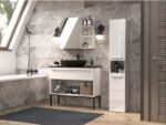 Bathroom cabinet NEL I 31x30x174 cm  white  glossy - Image 3