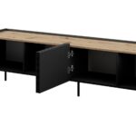 4D RTV cabinet ONDA 200x40x35-54 black (standing or wall mounted)