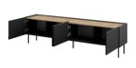 4D RTV cabinet ONDA 200x40x35-54 black (standing or wall mounted)