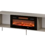 Cama RTV cabinet EF + fireplace black TRESSE 180x40x54.5 cashmere matt