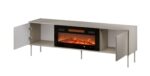 Cama RTV cabinet EF + fireplace black TRESSE 180x40x54.5 cashmere matt