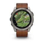 Garmin Fenix 8 Titanium 51mm Waterproof Smartwatch with Heart Rate Monitor (Sapphire, Titanium with Chestnut Leather Band) - Image 4
