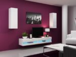 TV Stand Vigo New with LED Lighting White White Gloss L180xD30xH40cm - Image 3