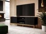 Metal TV Stand Matte Black M40xD40xH60cm - Image 2