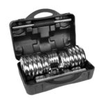 REBEL ACTIVE Chrome Adjustable Dumbbells in a Case 30 kg with Barbell - Image 4