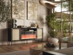 JUTA EF chest of drawers + electric fireplace 202x39.5x85 black + linol calabria - Image 3
