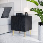 Jungle Bedside Tables Wooden Black 2 Pieces 53.5x40x44cm - Image 3