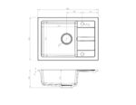 Black sink set with flexi faucet - MAIDSINKS BALI sink (62x44) 1B1D black + Flessi Black Edition faucet - Image 2