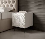 Bedside Tables Hole Wooden White / Black 2 Pieces 44x40.5x53.5cm - Image 3