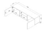 Cama 2D1P RTV cabinet ALMA 180x41.5xH55 cashmere - Image 4