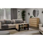 MODERN 4P ARTISAN COFFEE TABLE WITH BLACK LEGS - Image 7