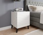 Nova Szf Wooden White Bedside Table 44x40x52cm - Image 3