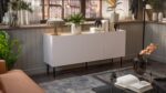 Cama FELLINI chest of drawers 150x40x70 cashmere + oiled oak top - Image 2