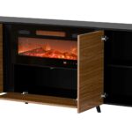 Cama Volare chest of drawers 200 x 39 x 75 cm black/walnut + fireplace