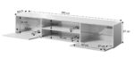 RTV cabinet SLIDE 200K 200x40x37 cm all glossy white - Image 4