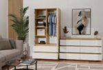 Malwa Ss-90 Δίφυλλη Ντουλάπα Craftsman Oak/white 90x50x180cm - Image 11