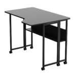 Maclean Folding Desk/Table  Black  Mobile  100x73 cm  max. 50 kg  Angled  L-Shaped  MC-126 L/B - Image 8