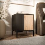 Bedside Tables Wooden with Metal Legs Black 2 Pieces 44x40x52.5cm - Image 3