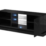 Cama TV cabinet QIU 160 MDF black gloss/black gloss