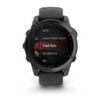 Garmin Fenix E Stainless Steel 47mm Waterproof Smartwatch with Heart Rate Monitor (Slate Grey Steel with Black Silicone Band) - Image 4