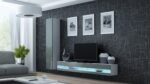 TV Stand Vigo New with LED Lighting White and Gray Gloss M180xD30xH40cm - Image 5