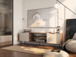 Cama ALMERA TV cabinet 180.5x42x52.5 walnut/cashmere - Image 3