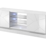 Cama TV cabinet QIU 160 MDF white gloss/white gloss