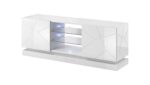 Cama TV cabinet QIU 160 MDF white gloss/white gloss