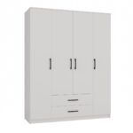 Four Door Wardrobe Romana 160 White 160x52x205cm - Image 2