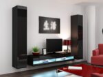 TV Stand Cama with LED Lighting Black L180xW30xH40cm - Image 3