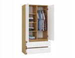 Malwa Ss-90 Δίφυλλη Ντουλάπα Craftsman Oak/white 90x50x180cm - Image 3