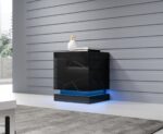 QIU bedside table 2 pcs. 46x41.5x53 cm black gloss/black gloss - Image 3