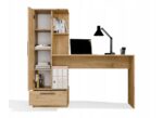 COSMO Oak Artisan Desk + Bookcase Set - Image 2